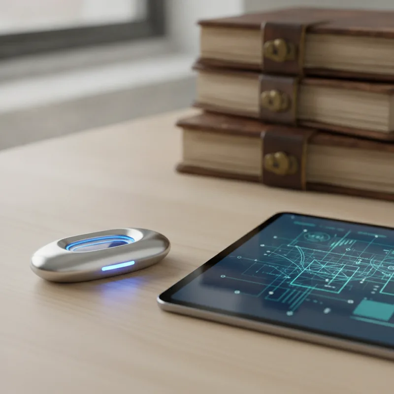 A secure USB token and digital tablet representing secure e-defter transition and digital signature.
