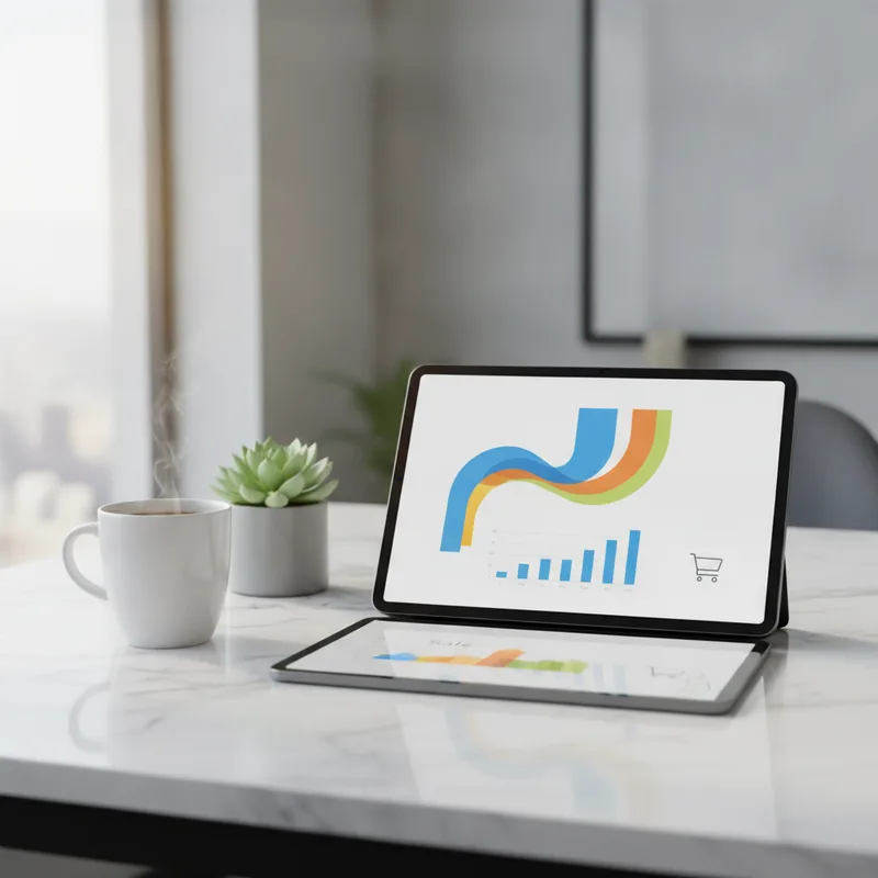Güçlü bir e-ticaret yazılımı üzerinden dropshipping sipariş ve analiz yönetimini gösteren tablet ekranı.